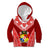 (Custom Personalised) Tonga Heilala Flowers Kid Hoodie Tongan Ngatu White Special Verison LT14 Red - Polynesian Pride