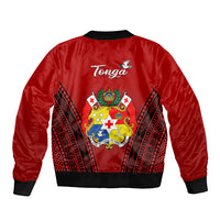 Tonga Heilala Flowers Bomber Jacket Tongan Ngatu Black Special Verison LT14 - Polynesian Pride
