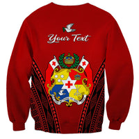 (Custom Personalised) Tonga Heilala Flowers Sweatshirt Tongan Ngatu Black Special Verison LT14 - Polynesian Pride