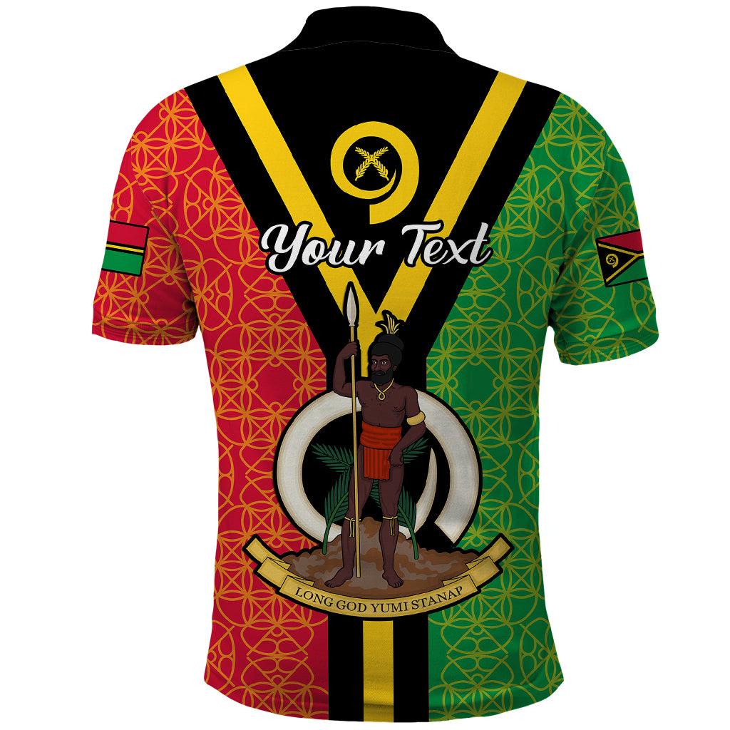 Custom Vanuatu Polo Shirt Kava Bowl Mix Sand Drawing Flag Style LT14 - Polynesian Pride