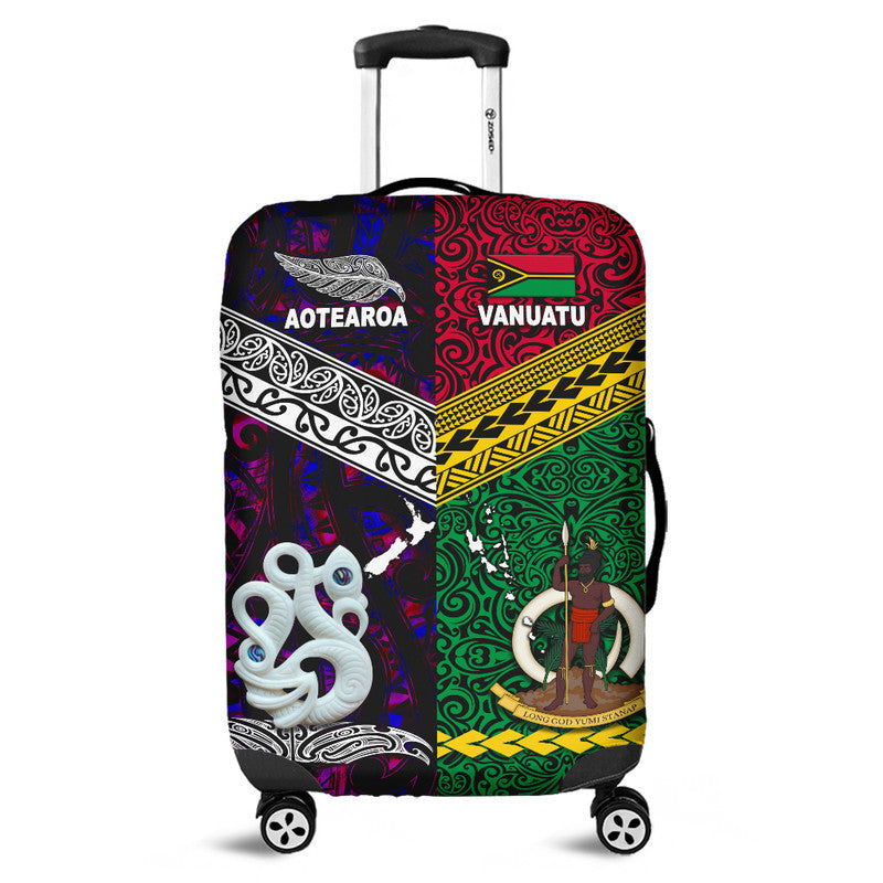 New Zealand And Vanuatu Luggage Cover Together - Purple LT8 Purple - Polynesian Pride