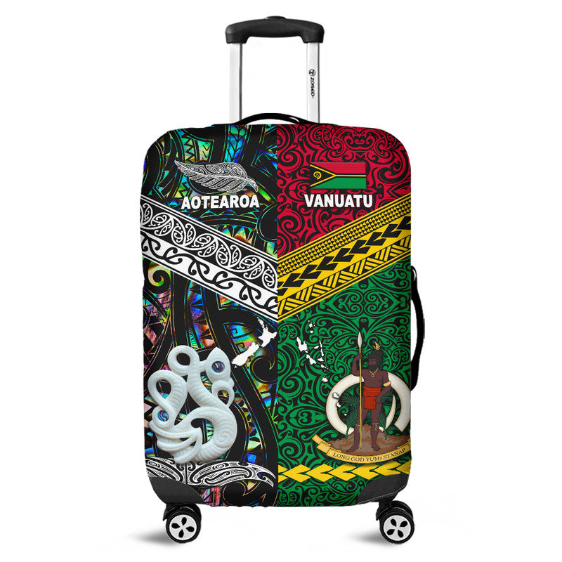 New Zealand And Vanuatu Luggage Cover Together - Paua Shell LT8 Paua Shell - Polynesian Pride