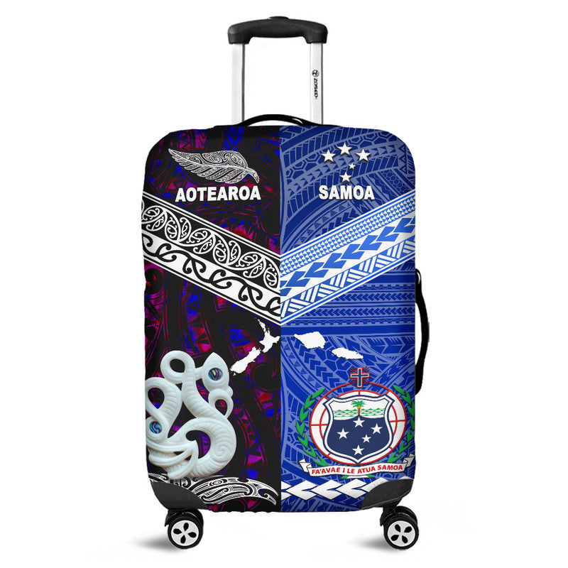 New Zealand And Samoa Luggage Cover Together - Purple LT8 Purple - Polynesian Pride