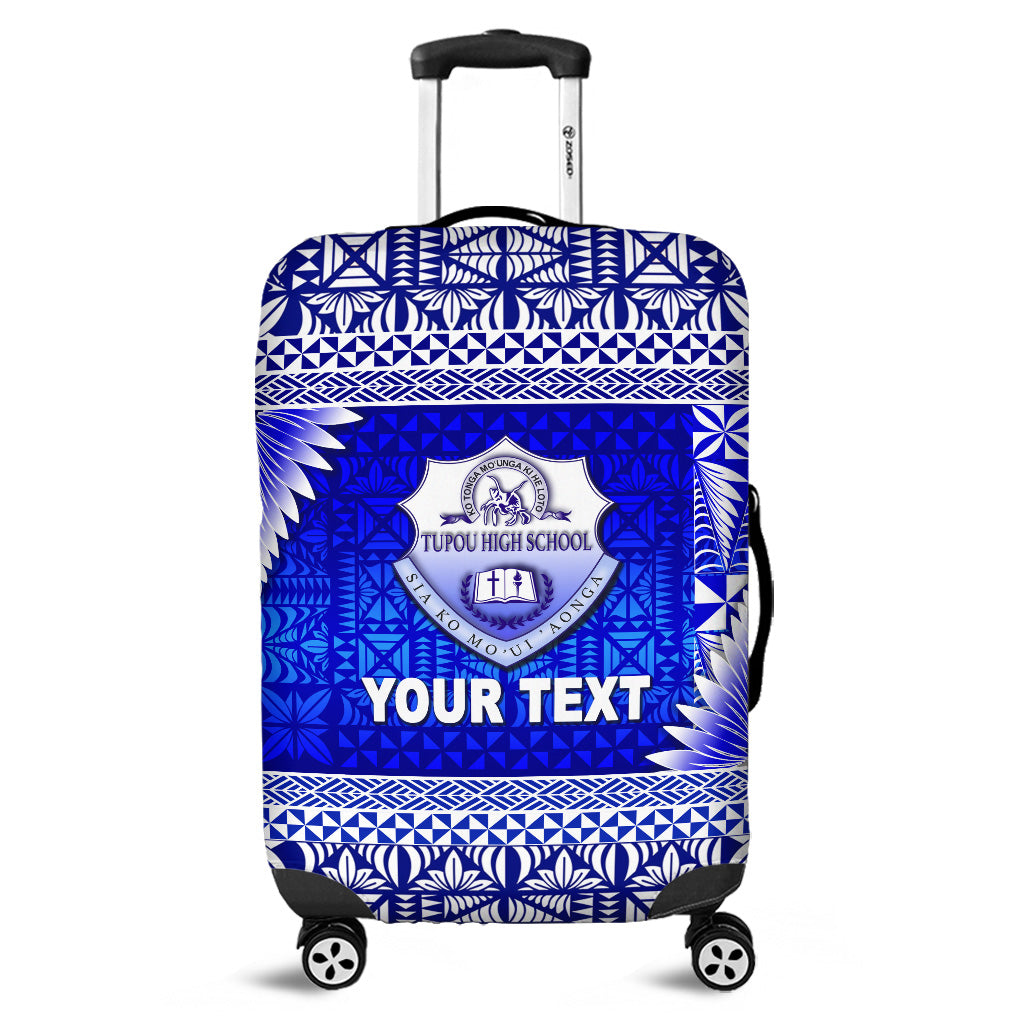 (Custom Personalised) Tonga Tupou High School Luggage Covers Simplified Version LT8 Blue - Polynesian Pride