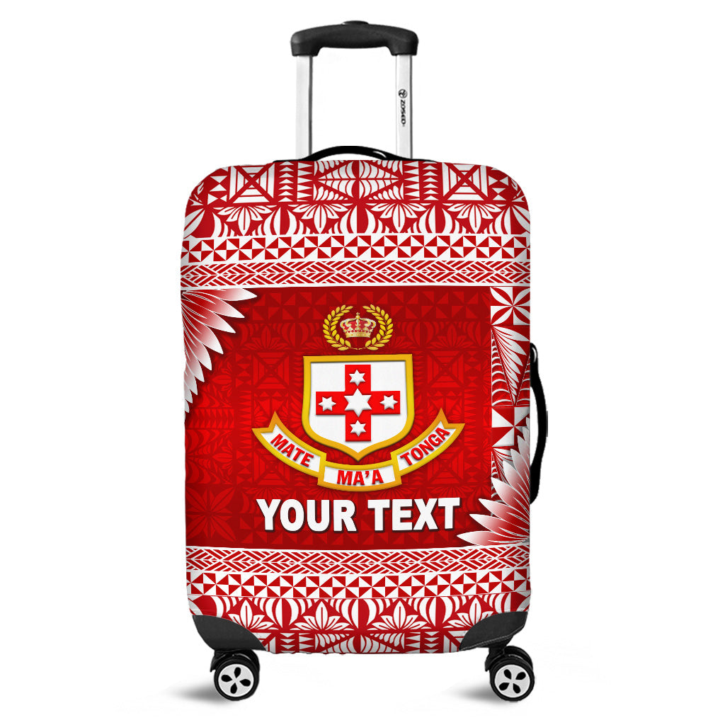 (Custom Personalised) Tonga Kolisi Tonga College Luggage Covers Simplified Version LT8 Red - Polynesian Pride