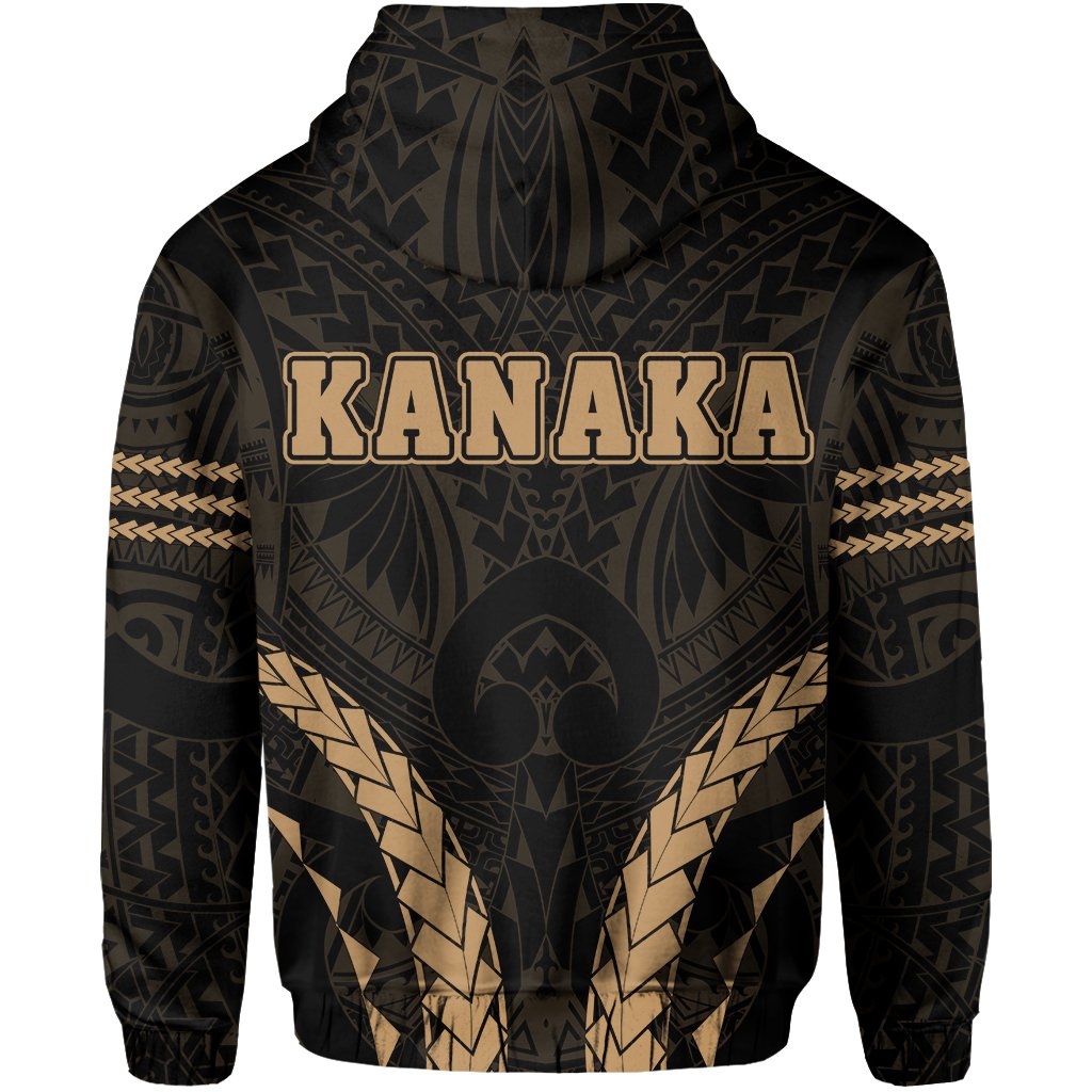 Polynesian Kakau Kanaka Map Hawaii zip Hoodie Sport Style Version 2.0 Gold - Polynesian Pride