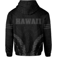 Polynesian Kakau Seal of Hawaii Zip Hoodie Sport Style Version 2.0 Gray - Polynesian Pride