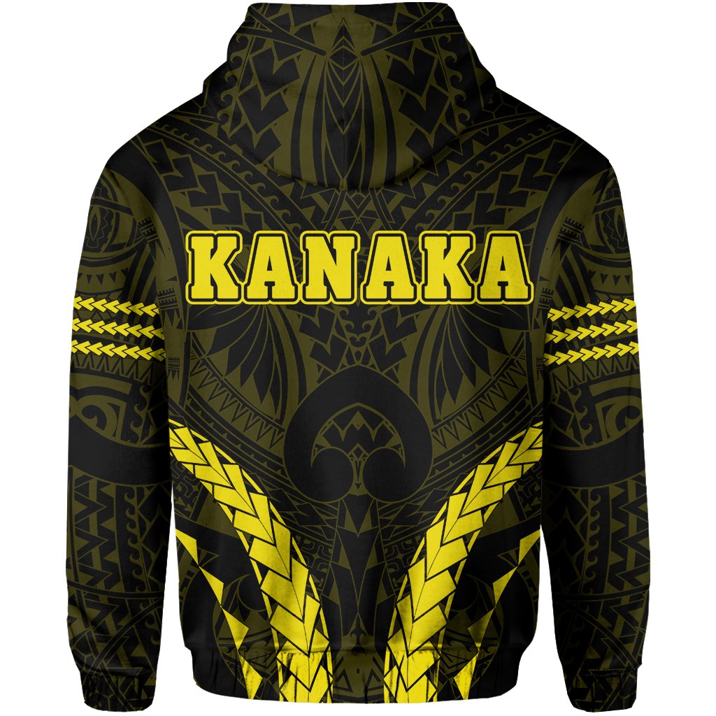 Polynesian Kakau Kanaka Map Hawaii Zip Hoodie Sport Style Version 2.0 Yellow - Polynesian Pride