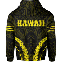 Polynesian Kakau Seal of Hawaii Zip Hoodie Sport Style Version 2.0 Yellow - Polynesian Pride