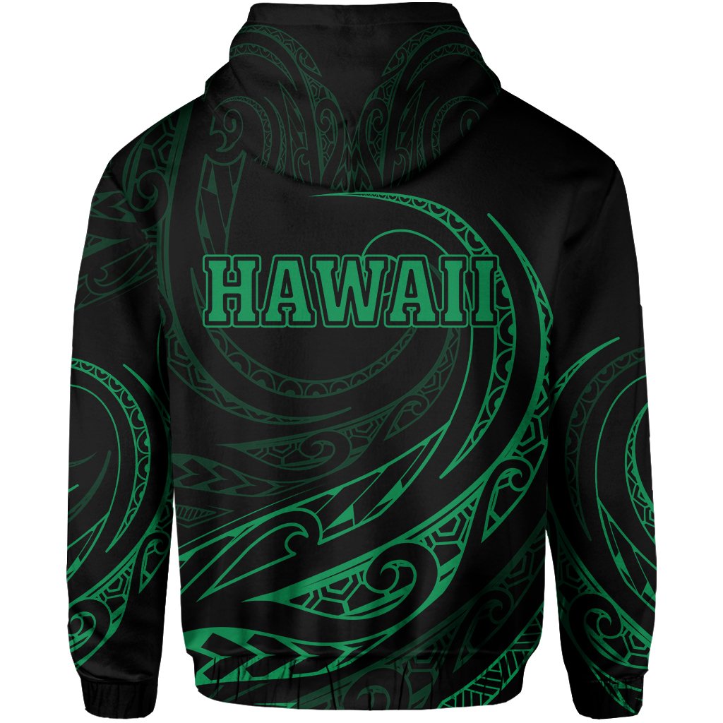 Hawaii Zipper Hoodie Frida Style Green - Polynesian Pride