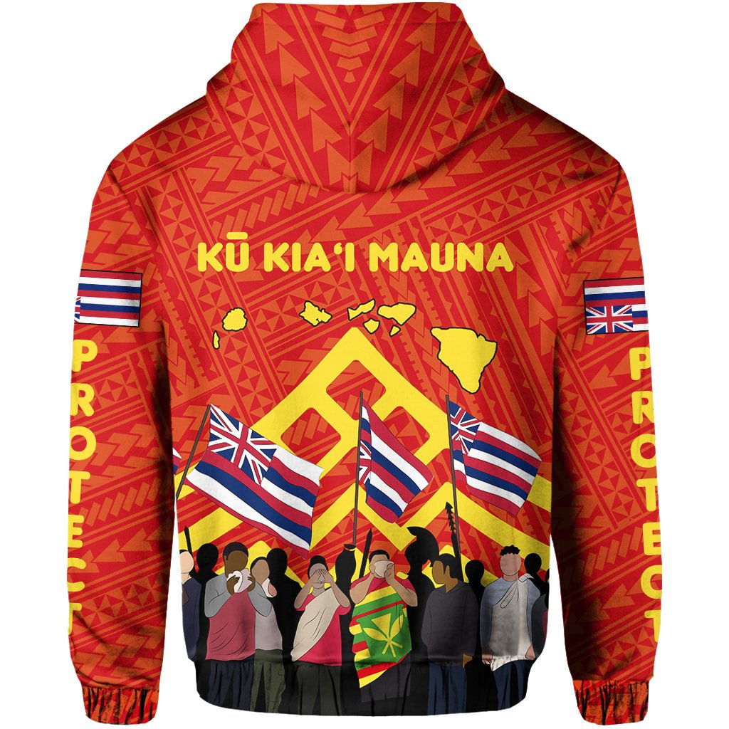 Polynesian Protectors Mauna Kea Flag of Hawaii Zip Hoodie - Polynesian Pride