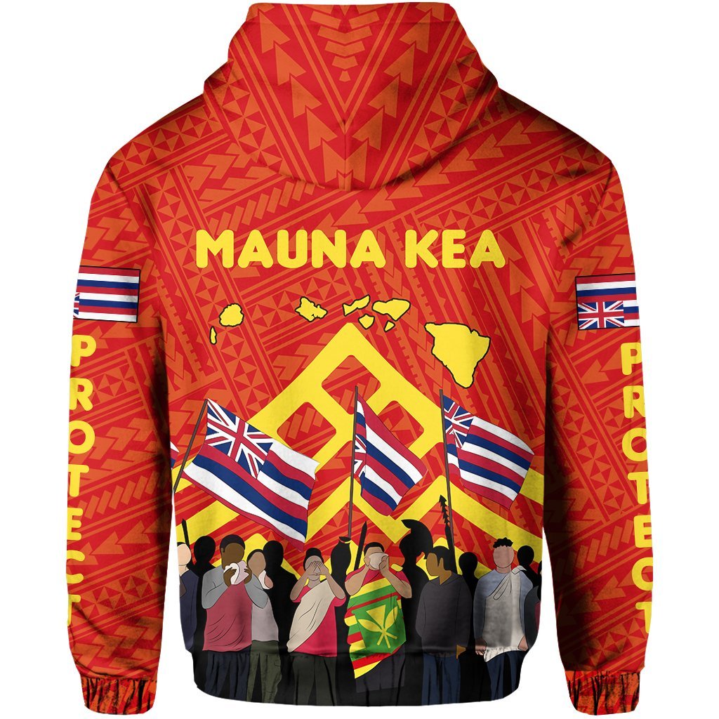 Polynesian Protectors Mauna Kea Flag of Hawaii Zip Hoodie - Polynesian Pride