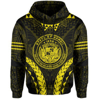 Polynesian Kakau Seal of Hawaii Hoodie Sport Style Version 2.0 Yellow - Polynesian Pride