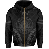 Polynesian Kakau Seal of Hawaii Zip Hoodie Sport Style Version 2.0 Gray - Polynesian Pride