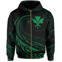 Kanaka Zipper Hoodie Frida Style Green - Polynesian Pride