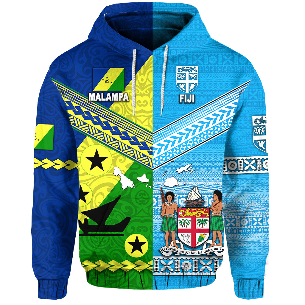 Vanuatu Malampa Province and Fiji Hoodie Together LT8 - Polynesian Pride