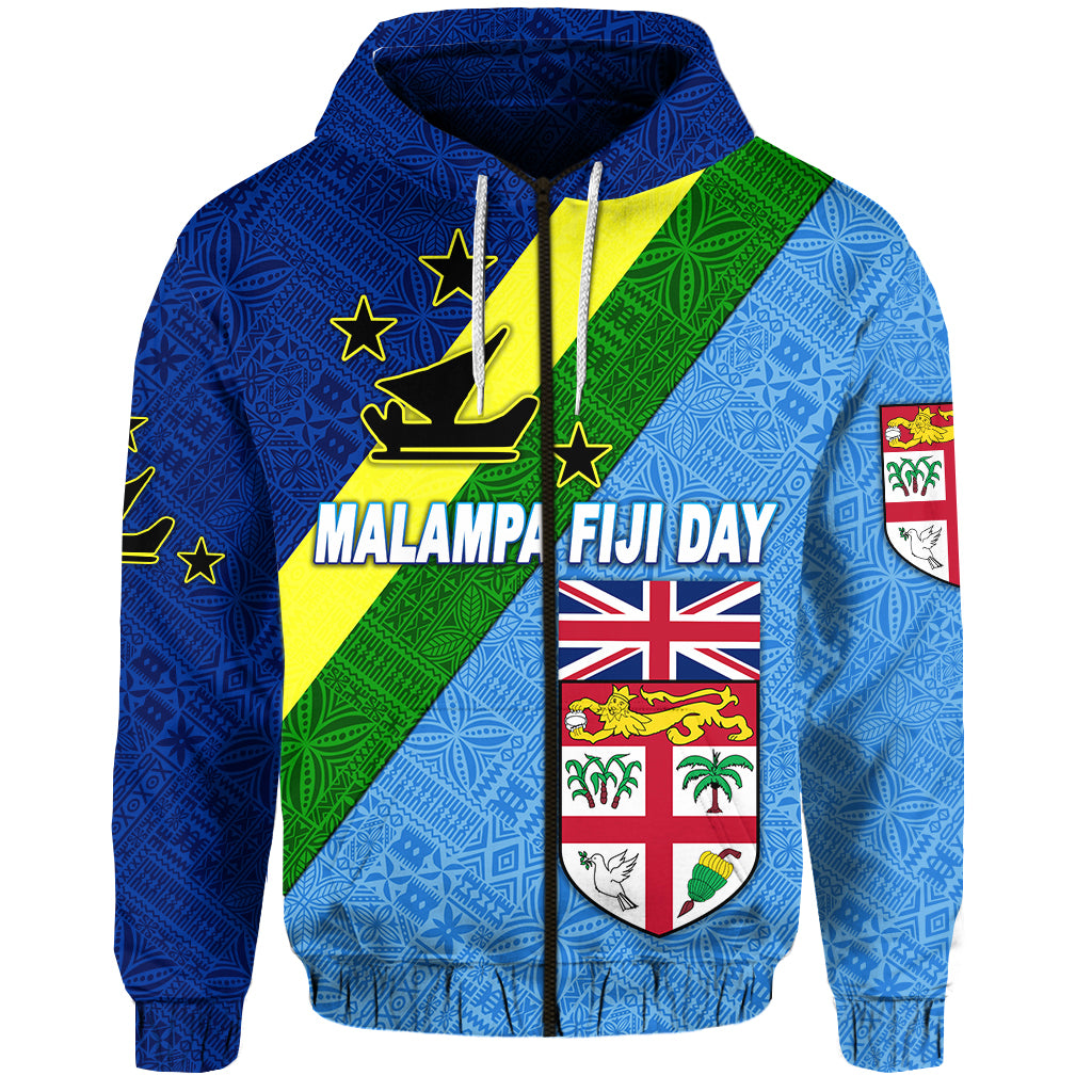 Vanuatu Malampa and Fiji Day Zip Hoodie Simple Style LT8 - Polynesian Pride