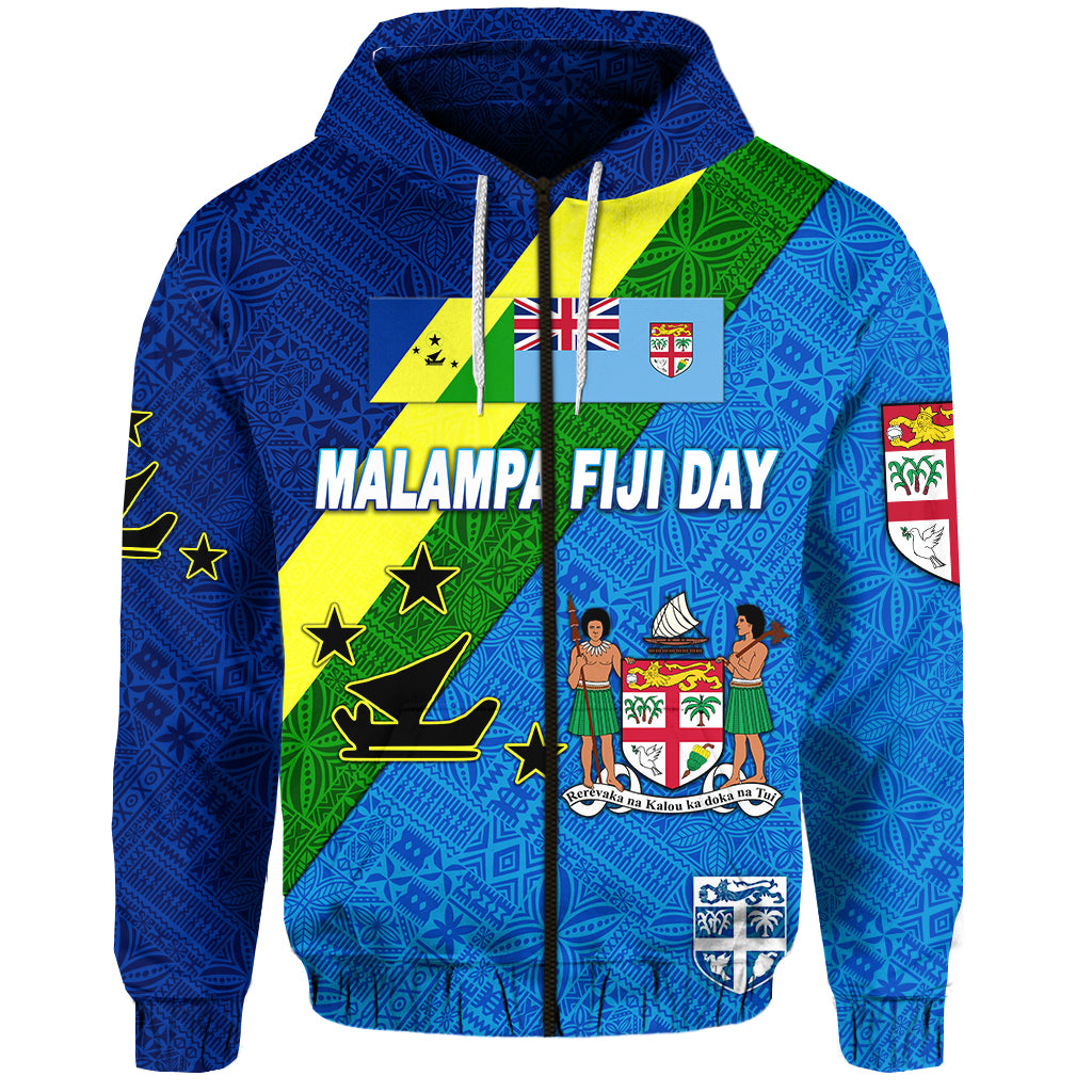 Vanuatu Malampa and Fiji Day Zip Hoodie October 10 LT8 - Polynesian Pride