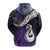 New Zealand Maori Zip Hoodie Manaia Paua Shell Glitter Purple LT4 - Polynesian Pride