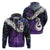 New Zealand Maori Zip Hoodie Manaia Paua Shell Glitter Purple LT4 Unisex Purple - Polynesian Pride