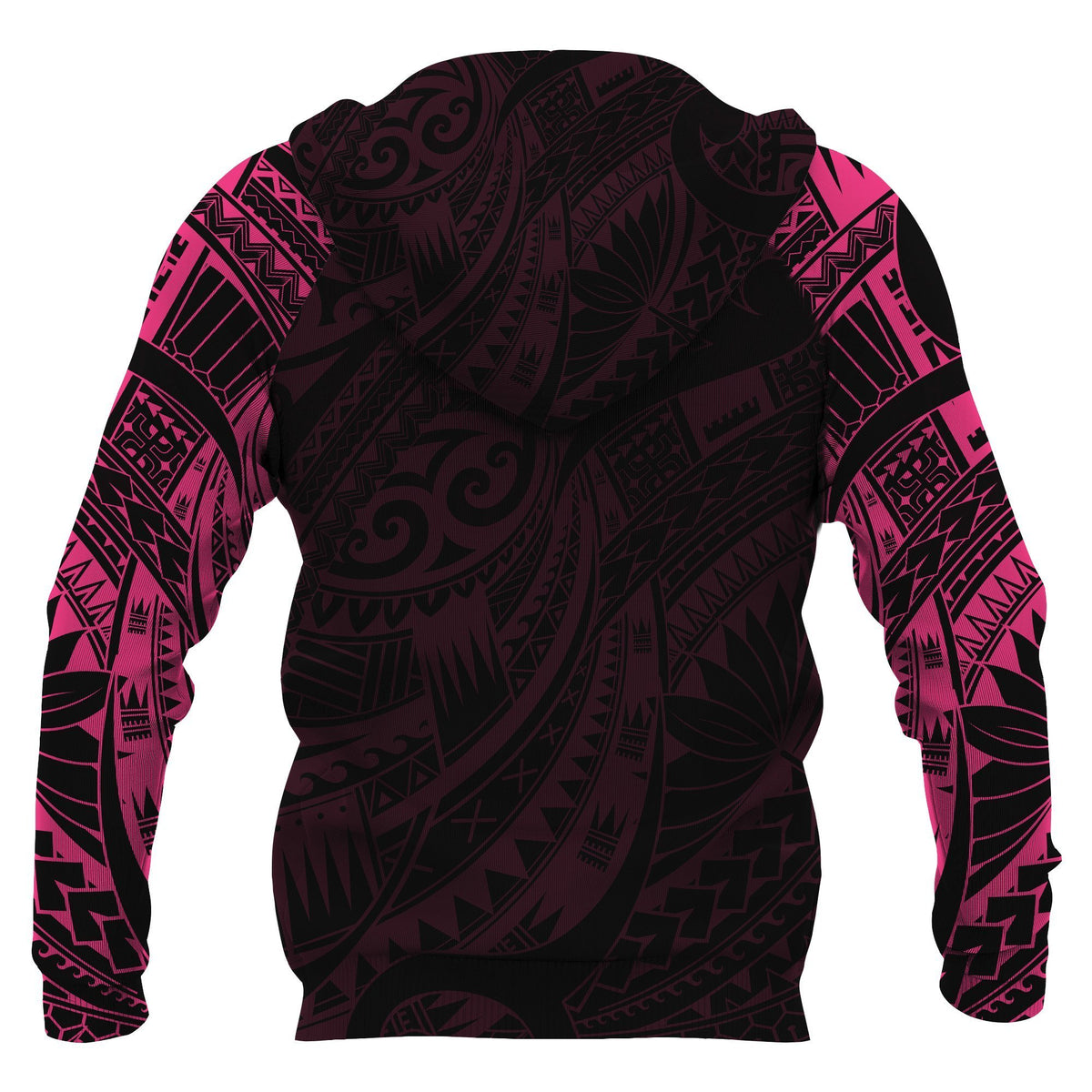 Manaia Maori Tattoo Style All Over Hoodie Pink - Polynesian Pride