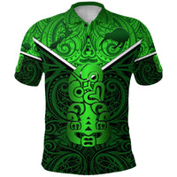 New Zealand Maori Rugby Polo Shirt Pride Version Green Unisex Green - Polynesian Pride