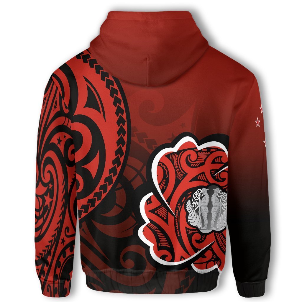 Lest We Forget Hoodie, Maori Poppy Flowers Pullover Hoodie - Polynesian Pride