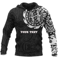 Maori Tangaroa Tattoo New Zealand Custom Hoodie White Unisex Black - Polynesian Pride