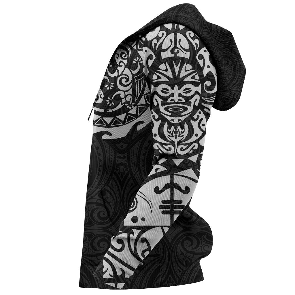 Maori Tangaroa Tattoo New Zealand Custom Hoodie White - Polynesian Pride
