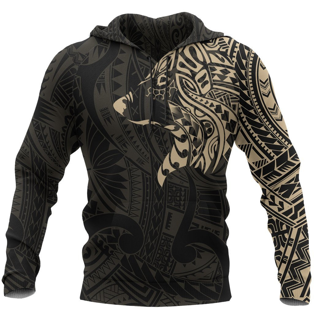 Maori Wolf Hoodie, New Zealand Maori Tattoo Pullover Hoodie Unisex Black - Polynesian Pride