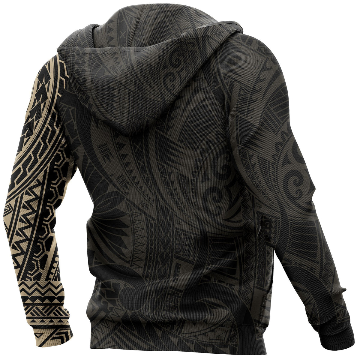 Maori Wolf Hoodie, New Zealand Maori Tattoo Pullover Hoodie - Polynesian Pride
