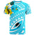 Marshall IslandsT Shirt Polynesian Pattern Aquamarine Stone Color Unisex Blue - Polynesian Pride