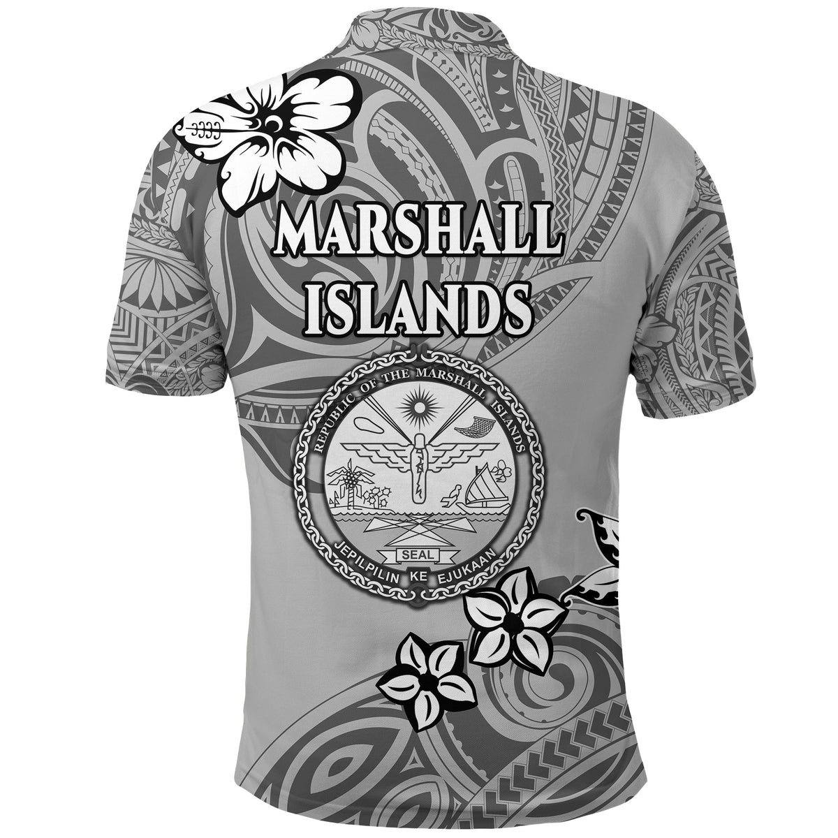 Marshall Islands Polo Shirt Unique Vibes Grey LT8 - Polynesian Pride