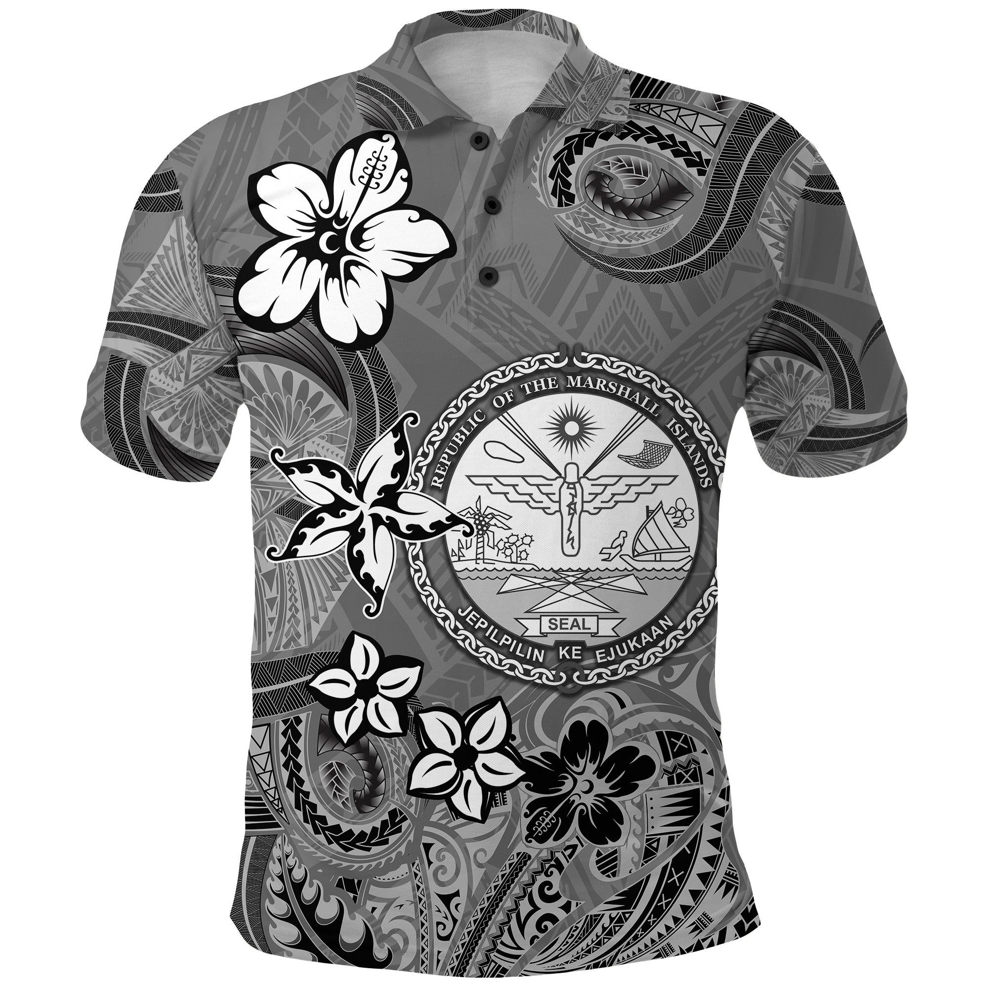 Marshall Islands Polo Shirt Simple Style Grey LT8 - Polynesian Pride