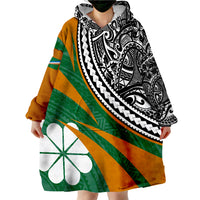 Marshall Islands Polynesian - Kwajalein Atoll Floral Pattern Wearable Blanket Hoodie LT9 - Polynesian Pride