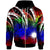 Marshall Islands Zip Hoodie Tropical Leaf Rainbow Color Unisex Rainbow - Polynesian Pride