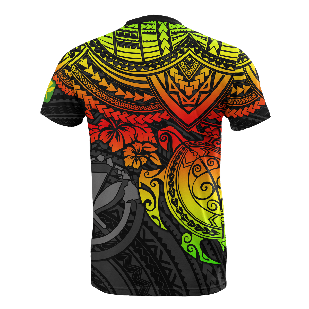 Hawaii T Shirt Polynesian Kanaka Maoli Reggae Turtle Hibiscus Tattoo - Polynesian Pride