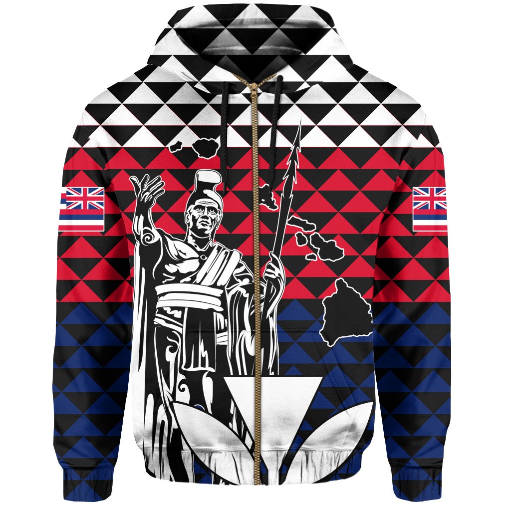 Hawaii King Kakau Hoodie (Zip up) - Polynesian Pride