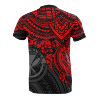 Hawaii T Shirt Polynesian Kanaka Maoli Red Turtle Hibiscus - Polynesian Pride