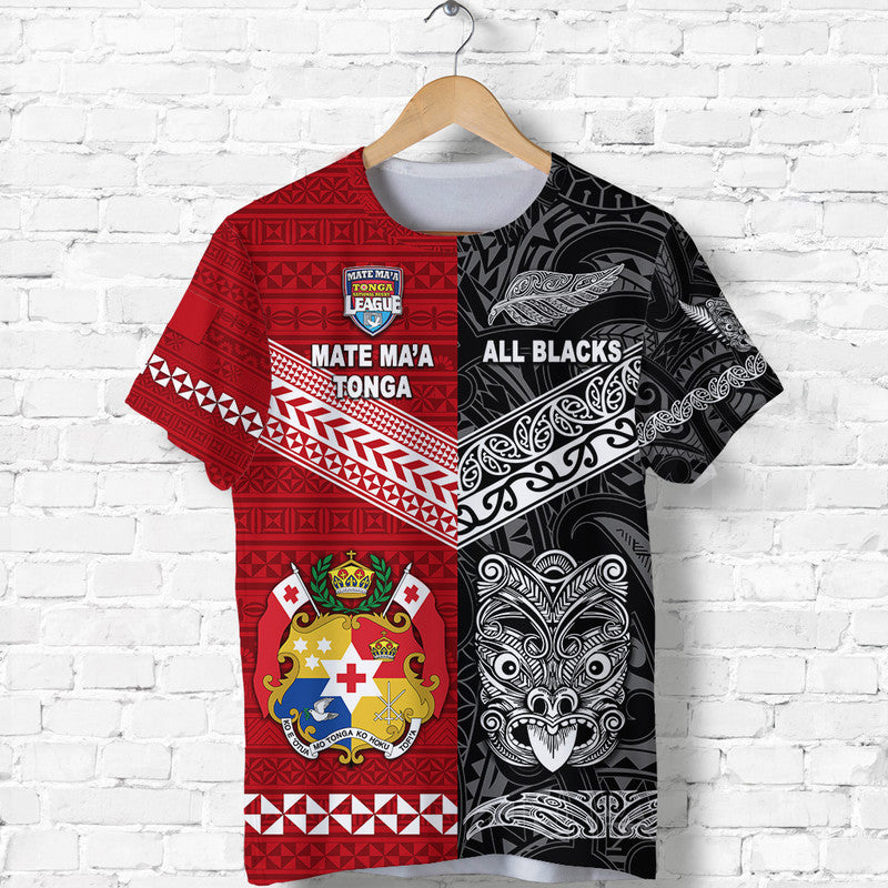 Mate Maa Tonga Ngatu And New Zealand Maori All Black Aboriginal T Shirt Rugby Together LT8 Kid - Polynesian Pride