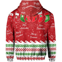 Hawaii Mele Kalikimaka Chrismas Hoodie (Zip up) Bae Style - Polynesian Pride