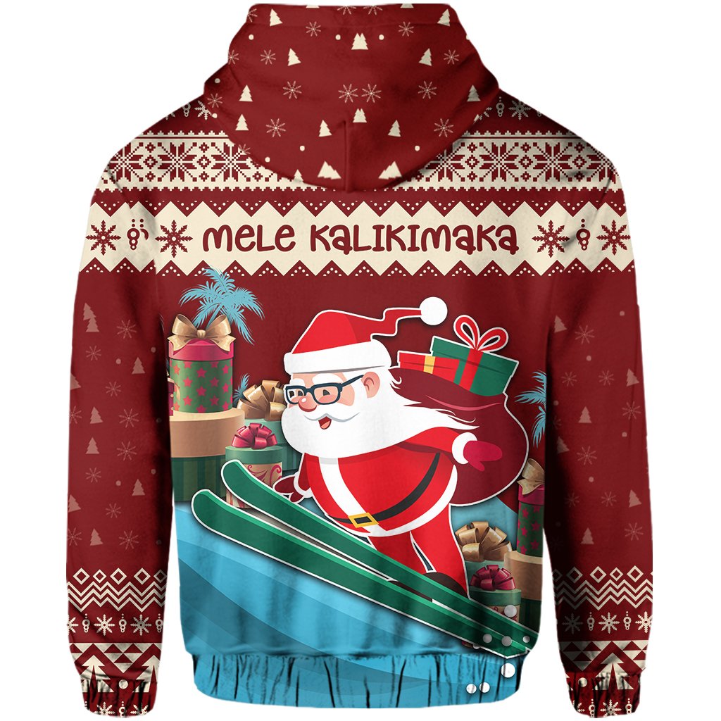 Hawaii Christmas Mele Kalikimaka Hoodie (Zip up) Vie Style - Polynesian Pride