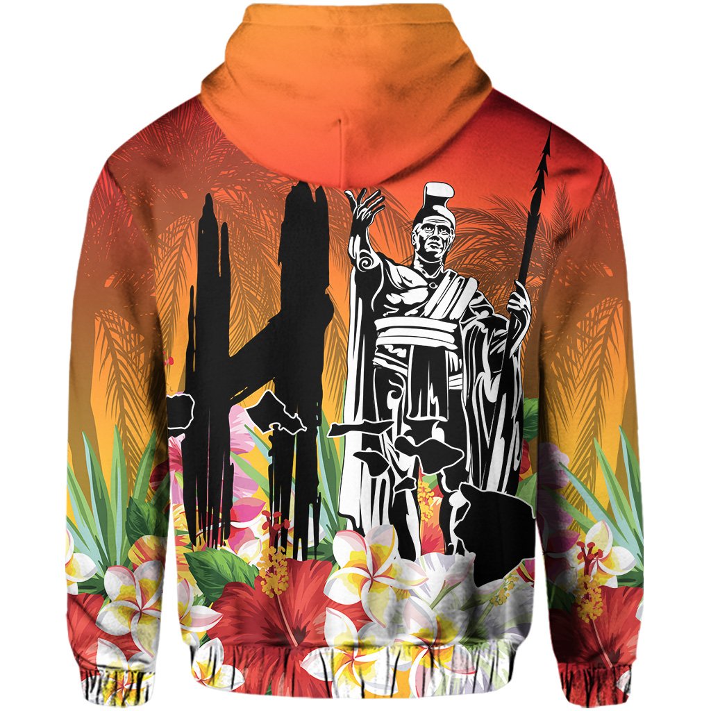 Hawaii Summer King Hibiscus Plumeria Hoodie (Zip up) - Polynesian Pride