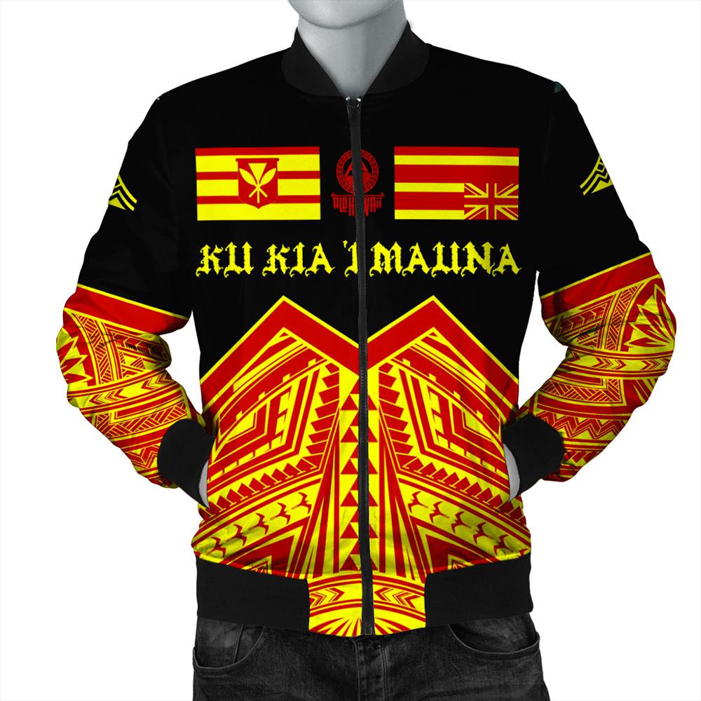 (Personalised) Hawaii Bomber Jacket - We Stand With Mauna Kea Bomber Jacket AH Black Unisex - Polynesian Pride