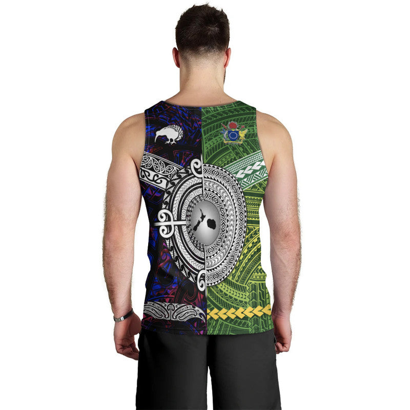 New Zealand And Cook Islands Men Tank Top Together - Purple LT8 - Polynesian Pride
