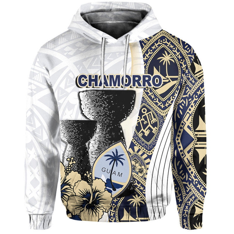 Custom Guam Chamorro Hoodie White Style LT6 white - Polynesian Pride