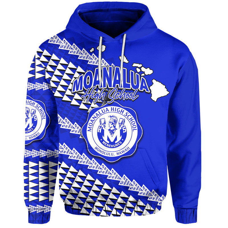 Custom Moanalua High School Hawaii Hoodie LT6 Blue - Polynesian Pride