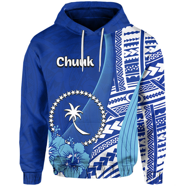 Custom Chuuk of Micronesia Hoodie Vibe Style LT6 Pullover Hoodie Blue - Polynesian Pride