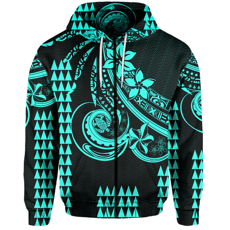 Custom Kakau Hawaiian Polynesian Hoodie Turquoise Green LT6 - Polynesian Pride