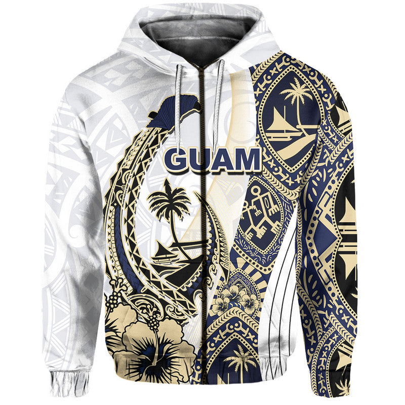 Custom Guam Fish Hook Hoodie White Style LT6 - Polynesian Pride